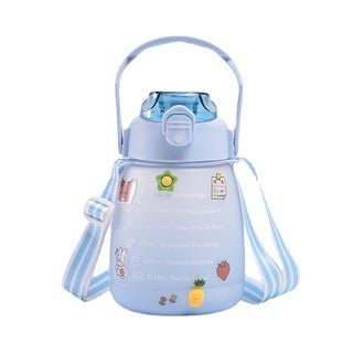 Garrafa Squeeze 1250ml Portátil com Marcador de Tempo Motivacional