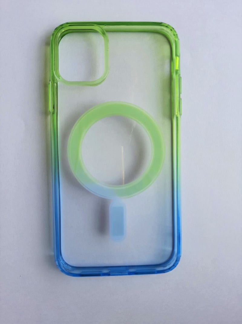 Capa Magsafe Silicone com Bordas Coloridas efeito Gradiente para Iphone 11