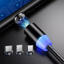 Cabo Carregador Imã Magnético 3 em 1 V8/ Tipo C/ Lightning