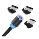 Cabo Carregador Imã Magnético 3 em 1 V8/ Tipo C/ Lightning