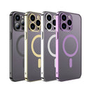 Capa Magsafe Transparente com Bordas Coloridas para Iphone 14