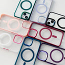 Capa Magsafe Transparente com Bordas Coloridas para Iphone 13