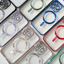 Capa Magsafe Transparente com Bordas Coloridas para Iphone 14