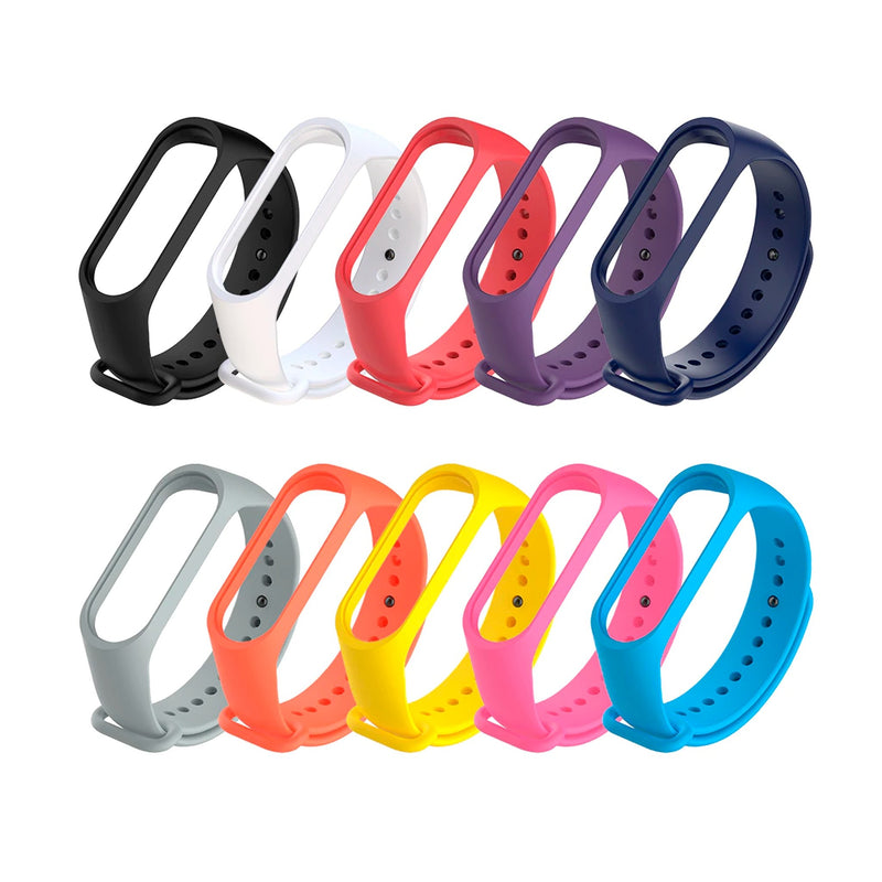 Pulseira para Xiaomi Mi Band 3/4 Miband 4 Pulseiras, de Silicone Coloridas substituta para Xiaomi Mi Band 4/ 3