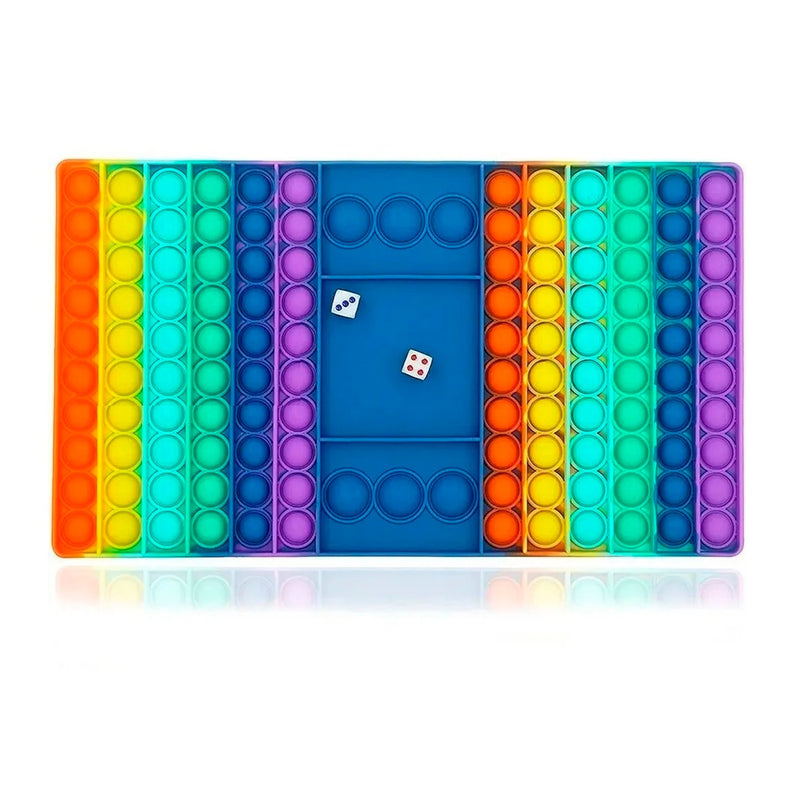 Tabuleiro Jogo Pop It Fidget Toy Dados Estoura Bolhas, Anti-stress Tabuleiro Grande Com Dados
